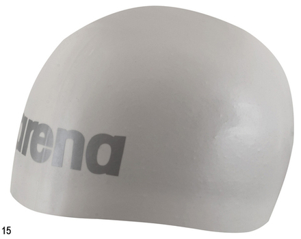 Шапочка для плавания ARENA MOULDED SILICONE, артикул 9166120, цвет 15 (Белый / серебристый)