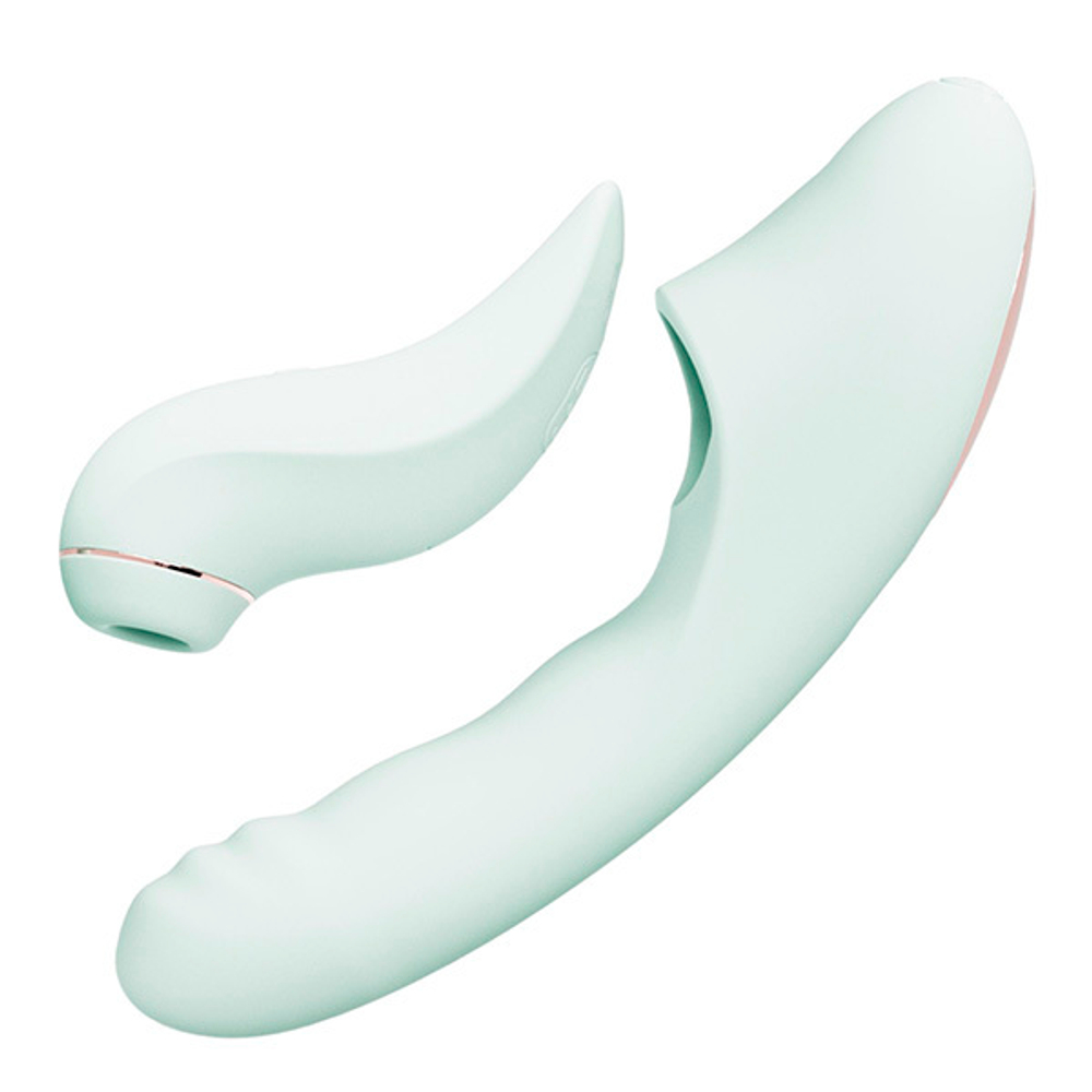 Мятный вибратор-кролик 19см из 2 частей BeYourLover Fatima Green TL278A-G