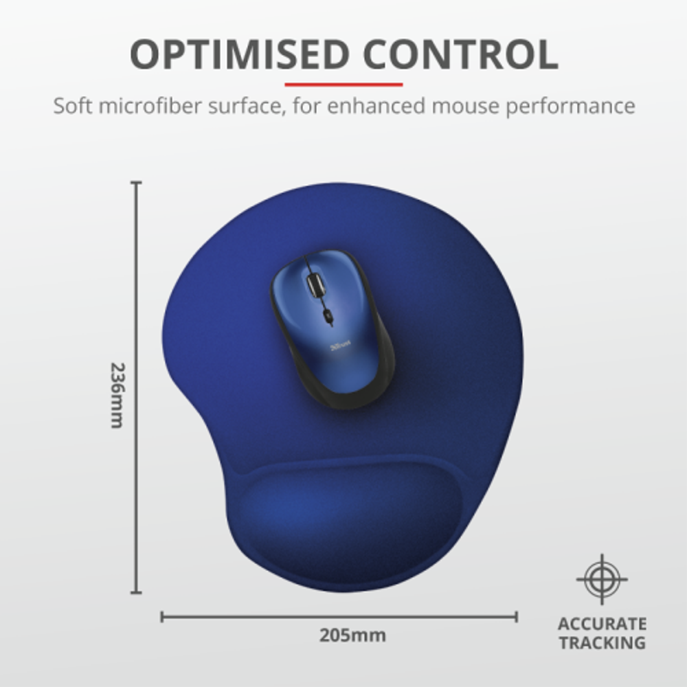 Коврик для мыши Trust 20426 с подушкой для запястья синий BigFoot | Мыши