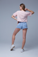 Джинсовые шорты голубые с высокой талией Nadya