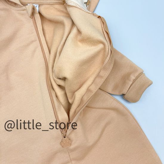 Комбинезон "Таксы" из футера с начесом, итальянский песок