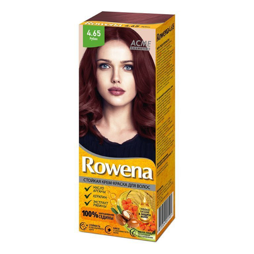 Acme-Color «ROWENA» Стойкая Крем-Краска для волос, тон 4.65 закрашивание седины 100% (Рубин) 115 мл
