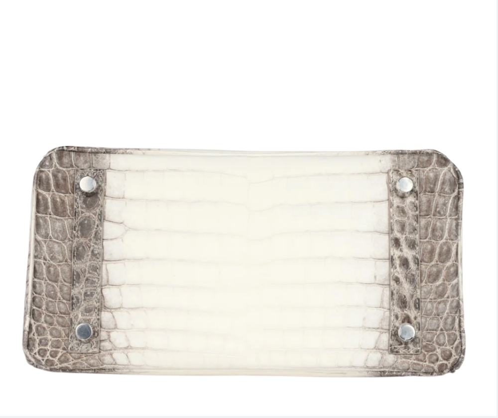 HERMÈS Birkin 25 Himalaya Niloticus Crocodile Diamond‑Encrusted Palladium Hardware, новая
