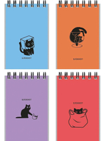 Блокнот А7 40л. клетка "Забавный чёрный кот-2" на гребне, мелов.облистер (Проф-Пресс)