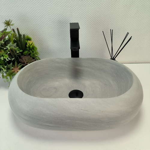 Раковина из андезита Oval Donut Blue Kecil EA-63169 55*38*15