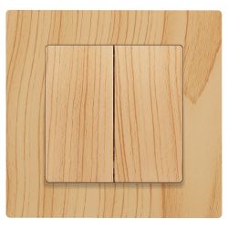 Выключатель Intro Accent 6-104-11 двойной, 10А-250В, IP20, СУ, AL/CU, сосна | Intro