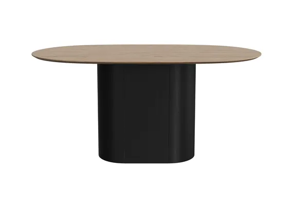 Стол обеденный Type овальный 160*95 см (натуральный дуб, черный)