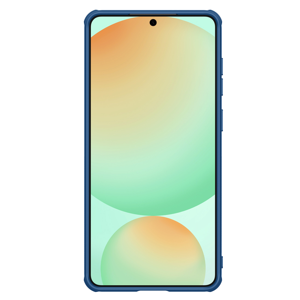 Усиленный чехол синего цвета от Nillkin для Samsung Galaxy S25 Edge, серия Super Frosted Shield Pro