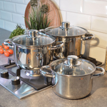 Набор кастрюль 3 предмета (1,9л, 2,9л, 3,9л) нерж, DNN3 SD-A17-6