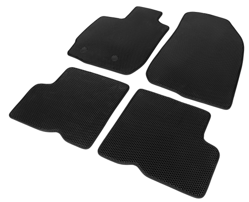 Коврики в салон автомобиля AutoFlex EVA (ЭВА, ЕВА) Standart для Nissan Terrano III поколение рестайлинг (передний и полный привод) 2017-н.в./Renault Duster I поколение рестайлинг (передний и полный привод) 2015-2021, 4 части, с крепежом, 6470101