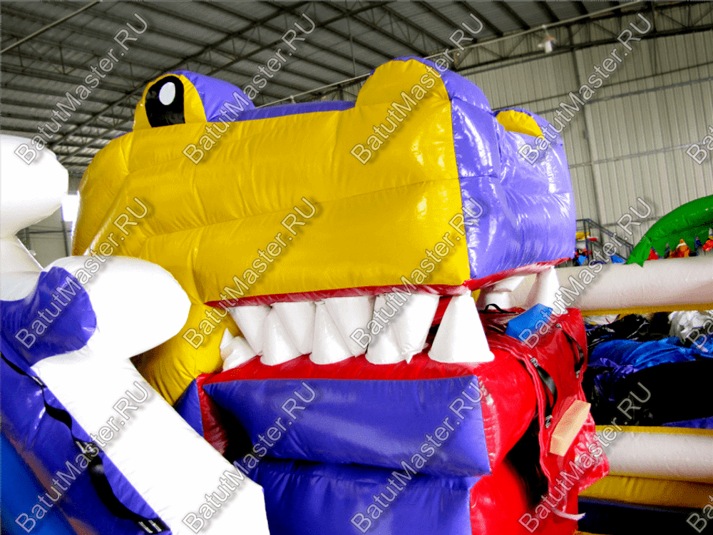 Коммерческий батут "Белый клык" с не механизированной головой, размер 6*6*4 м