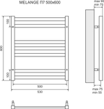 Полотенцесушитель водяной Lemark Melange П7 LM49607W 500x600, белый