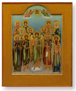 Икона Ангела Хранителя с Собором избранных  Святых