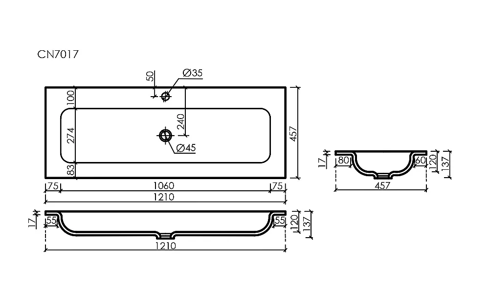 Тумба с раковиной Sancos FOLK Floor FL120FW/CN7017MB 120 Bianco