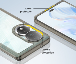 Противоударный защитный чехол с мягкими серыми рамками для смартфона Huawei Honor 80 5G, увеличенные защитные свойства