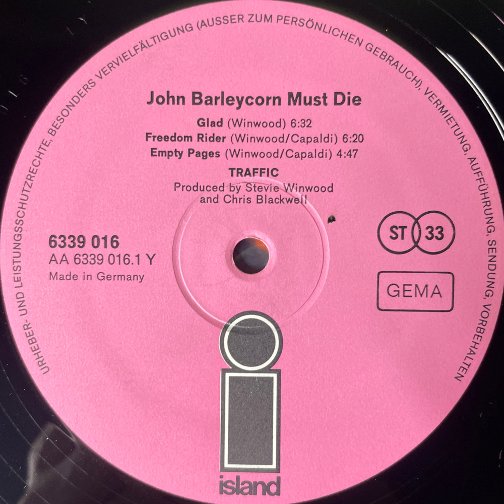 Traffic ‎– John Barleycorn Must Die (Германия)
