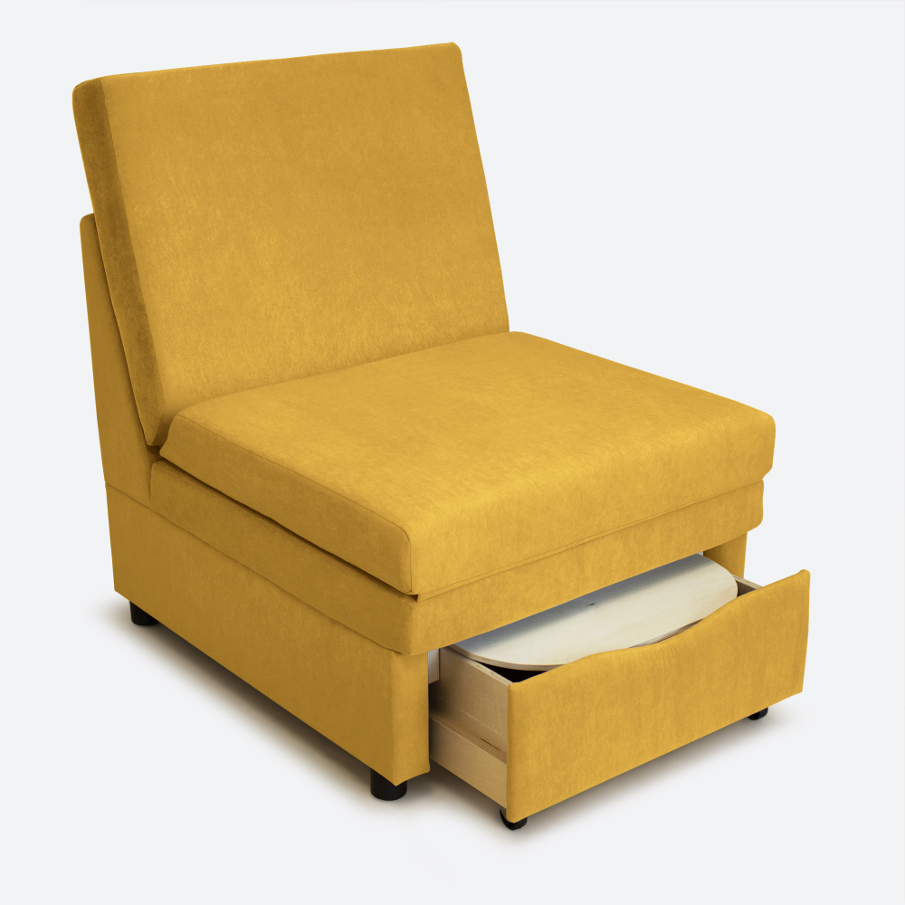 Кресло-кровать "Экономик" 70 см, велюр Dream Yellow
