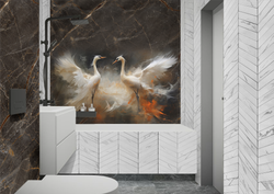 Панель ПВХ фотопечать 3D Panda Журавли 2700х250 мм