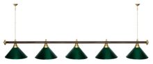 Лампа STARTBILLIARDS 5 пл. (плафоны коричневые,штанга медь,фурнитура золото)
