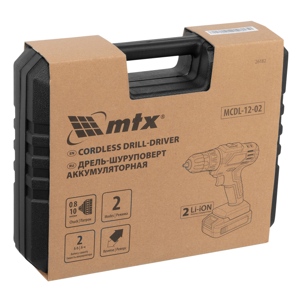 MTX Дрель-шуруповерт аккумуляторная MCDL-12-02 Li-Ion 12В 2аккумулятора