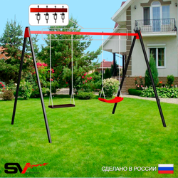 Уличные качели Sv Sport УК175В2 (3.0м/"Лодочка"/Деревянные/Подвесы на втулке 2к)