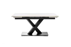 "Юпитер" стол интерьерный раздвижной обеденный из керамики, цвет белый глянцевый