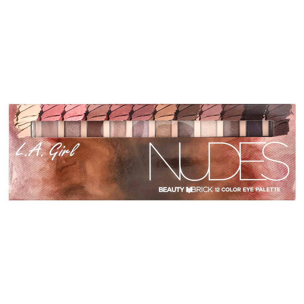 L.A. Girl, Beauty Brick, палитра теней для век из 12 цветов, GES331 Nudes, 12 г (0,42 унции)