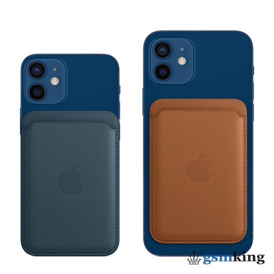 Leather Wallet MagSafe for iPhone Baltic Blue «Балтийский синий»