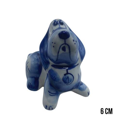 Фигурка Бассет мылый гжель