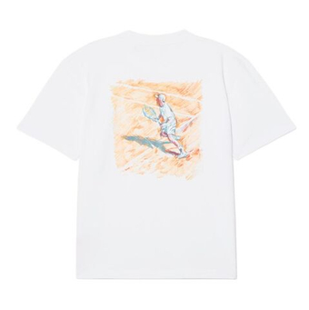 Мужская теннисная футболка Lacoste Relaxed Fit Printed Cotton - white