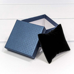 Коробка Ювелирная 9х9х5.5 см "Ромбики" (Синий)