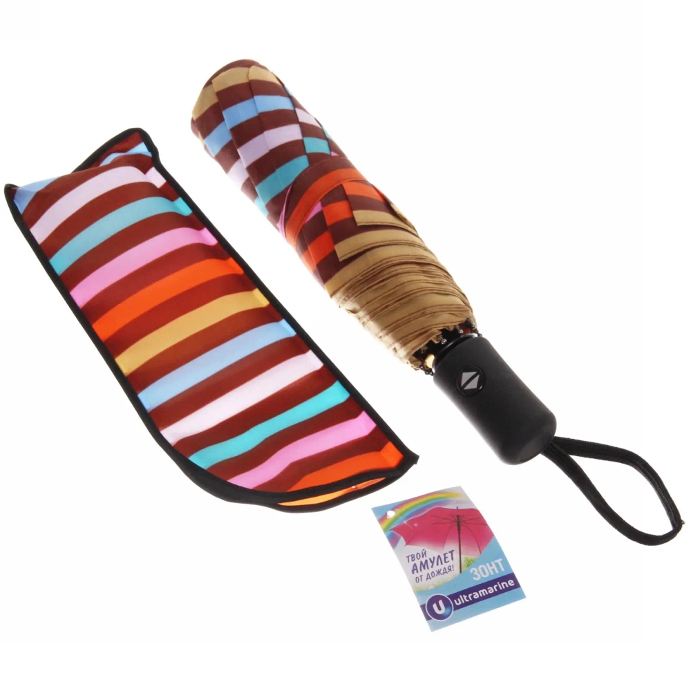 New Зонт женский автомат «Ultramarine - Антэра», микс 6 цветов, 8 спиц, d-108см, длина в слож. виде 28см