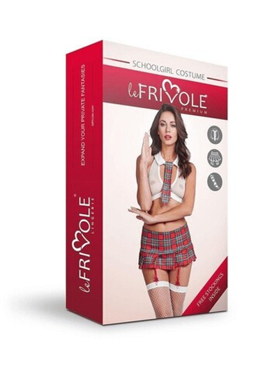 Костюм школьницы хулиганки ML (Цвет: белый, красный)