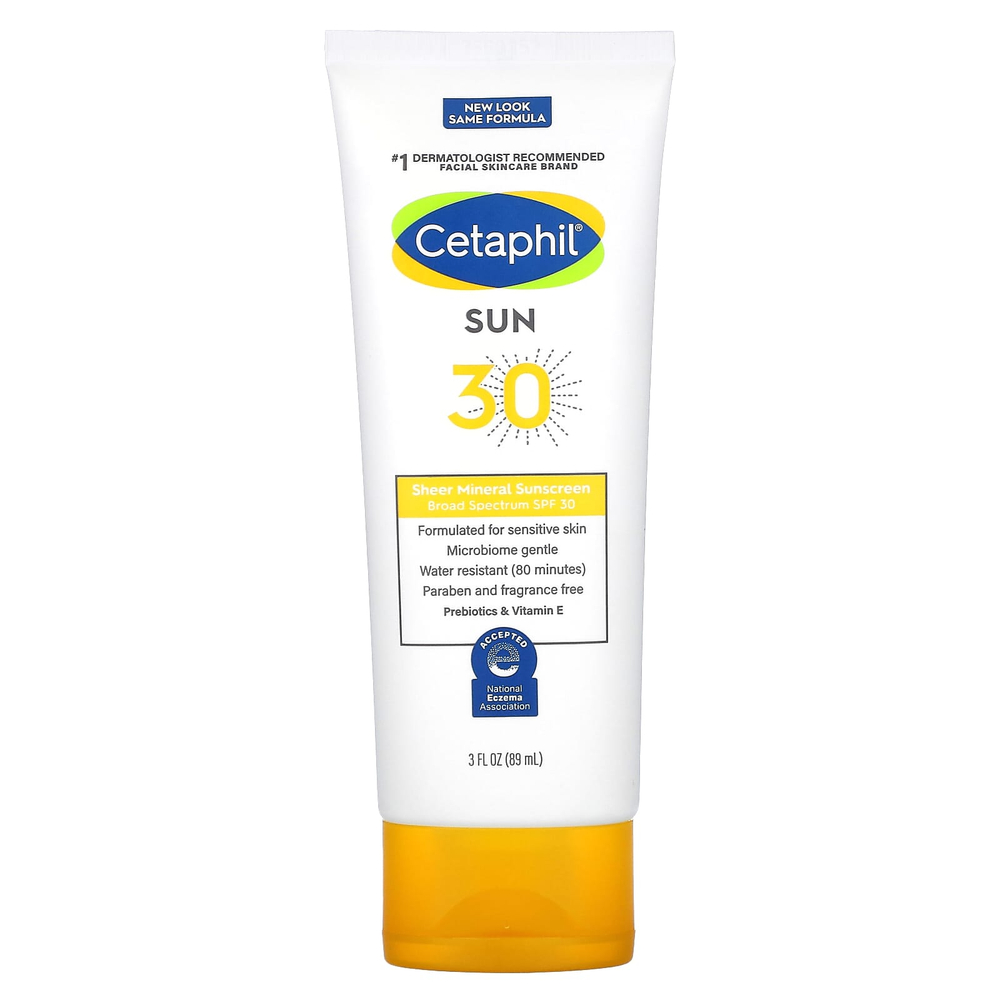 Cetaphil, Чистое минеральное солнцезащитное средство, SPF 30, 89 мл (3 жидк. унц.)