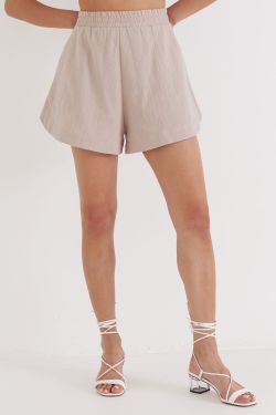 Шорты из вареного хлопка цвета какао