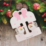 Заколки - крабы для волос 2шт на блистере «Новогодние друзья - Дед Мороз», 2см (в пакете с подвесом)