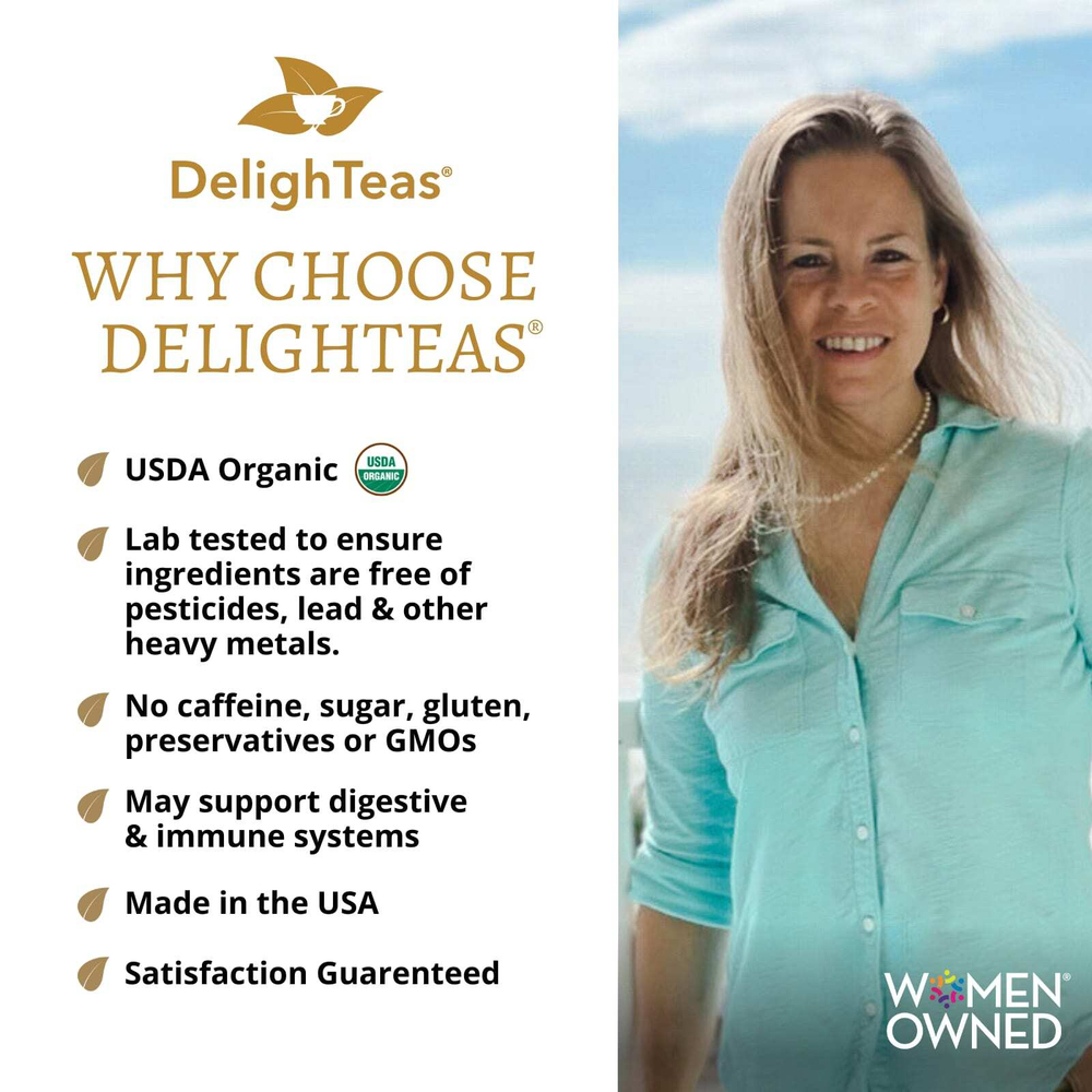 DelighTeas, Аюрведический кумин, кориандр и фенхель, травяной чай для выведения токсинов, без кофеина, 30 роскошных пакетиков-пирамидок, 120 г (4,2 унции)