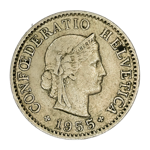 Switzerland, 5 Rappen, 1955 – Libertas Series, VF
