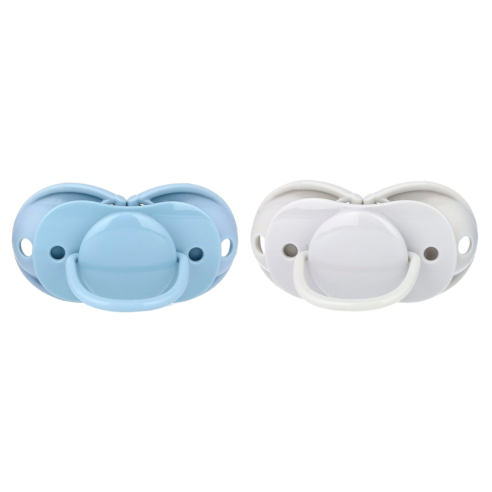 RaZbaby, Keep-It-Kleen, соска-пустышка, для детей 0–36 мес, синий и серый, 2 шт.