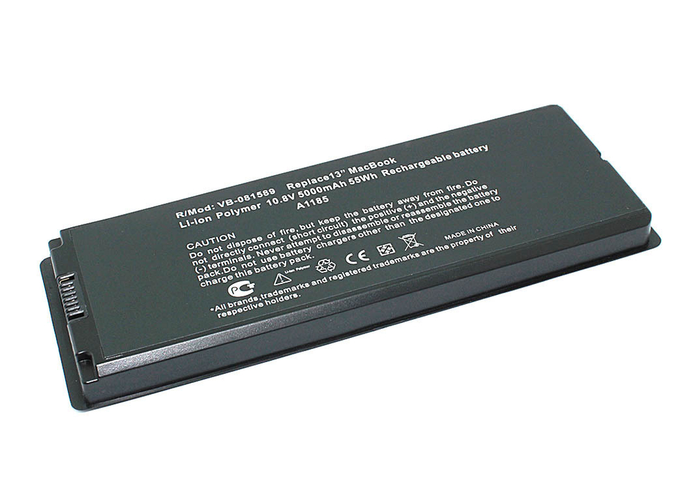 Аккумуляторная батарея для ноутбука Apple MacBook A1185 A1181 5000mAh черная OEM