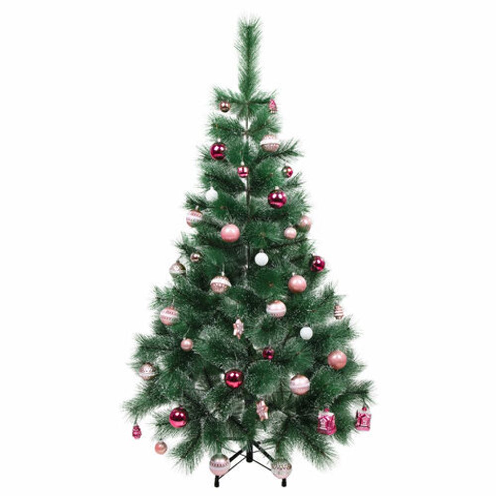 Ель новогодняя искусственная "Пушистая" 150 см, с инеем и шишками, зеленая, ЗОЛОТАЯ СКАЗКА, 592044