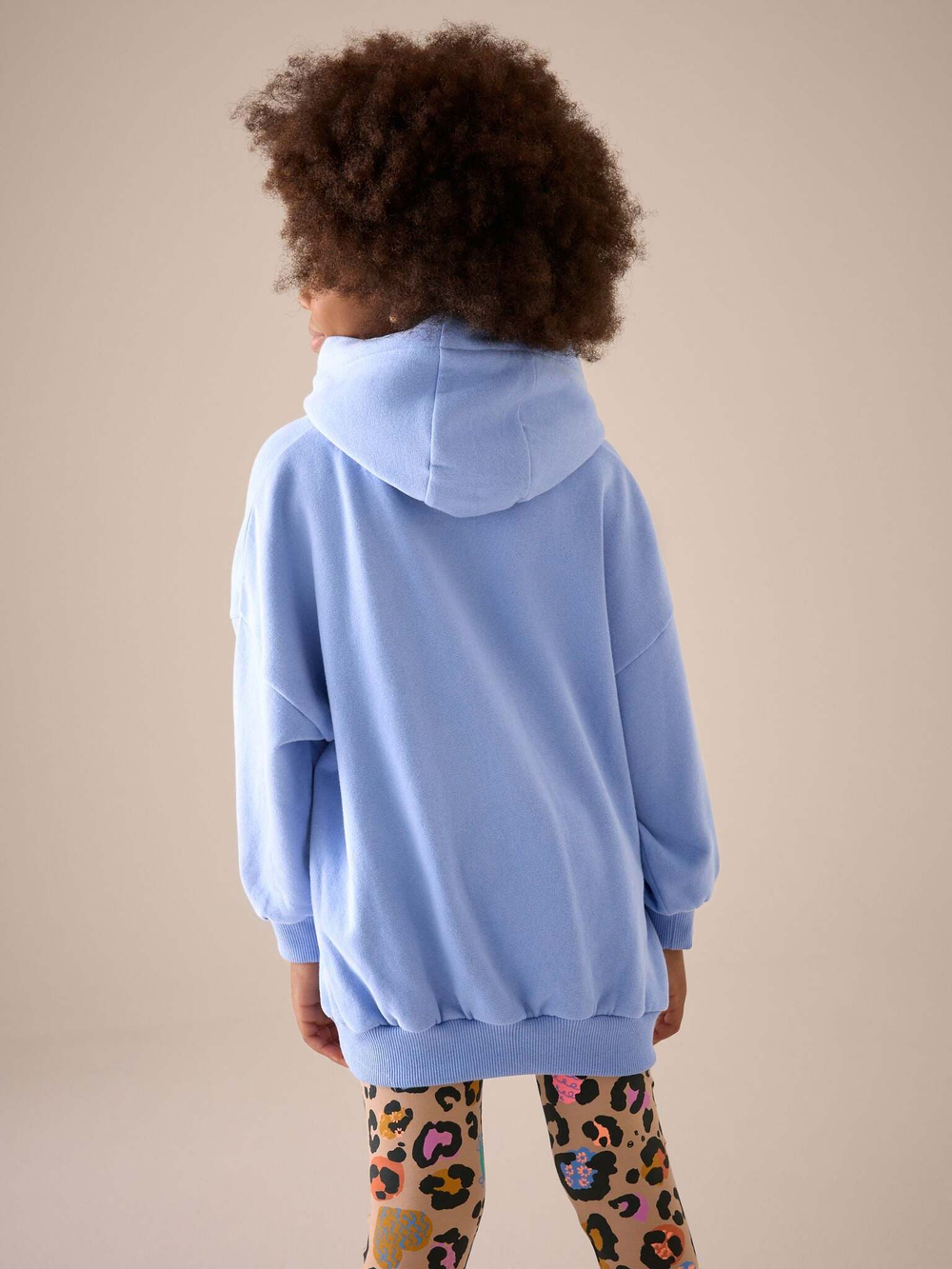 Толстовка удлиненная с капюшоном для девочки Next E61-673, Голубой