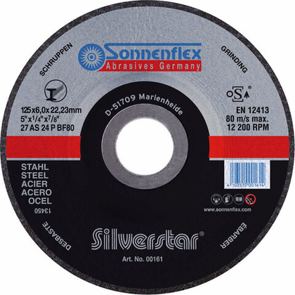 Шлифовальные диски Silverstar 125x6,0x22,23 AS24PBF F27 Sonnenflex 00161