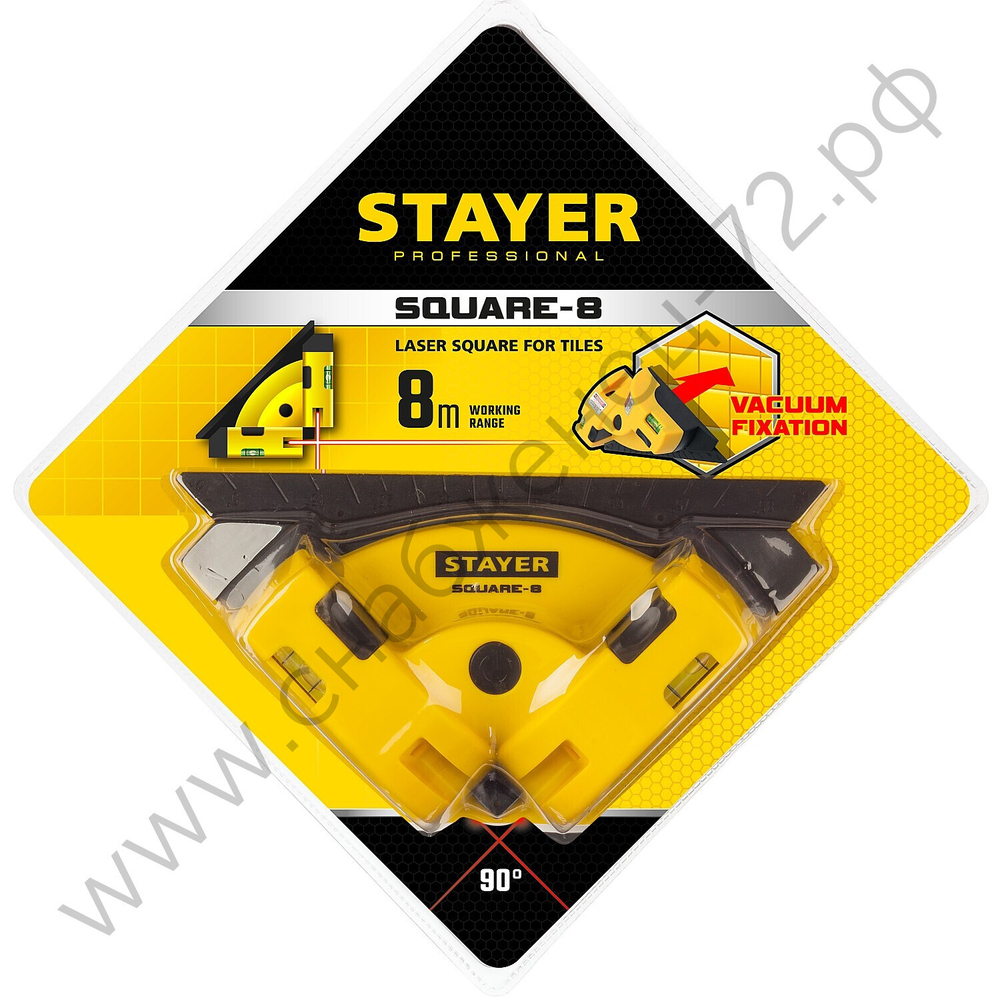 STAYER 8 м, лазерный угольник для кафеля, Professional (34928)