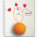 Тетрадь общая 48 листов на металлическом гребне "Жил-был Кот"