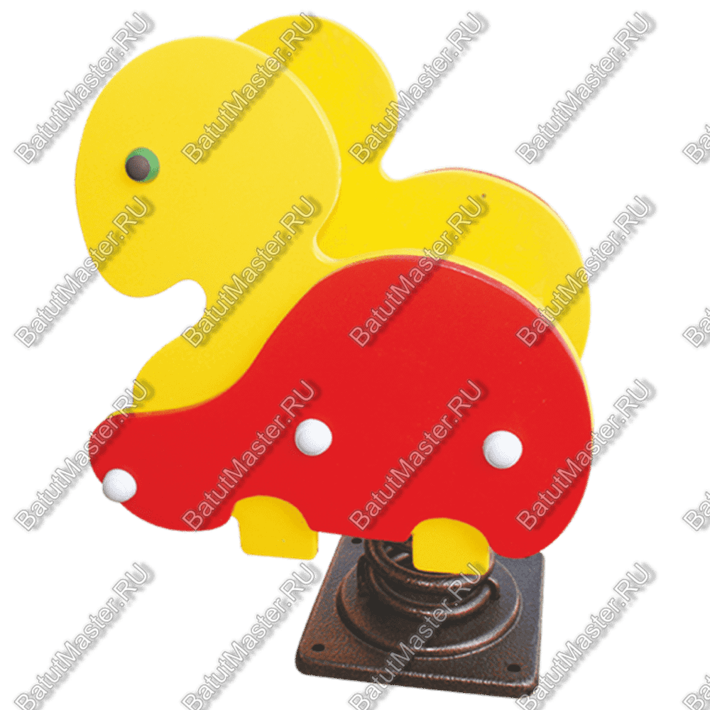 Детская качалка на пружине для игровых площадок "Желтый Динозаврик"