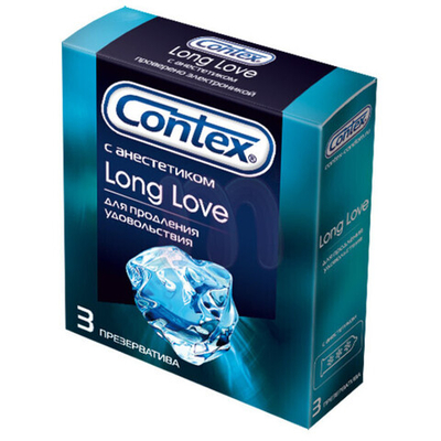 Презервативы "Contex" №3 Long Love с анестетиком, продлевают удовольствие (Цвет: прозрачный)