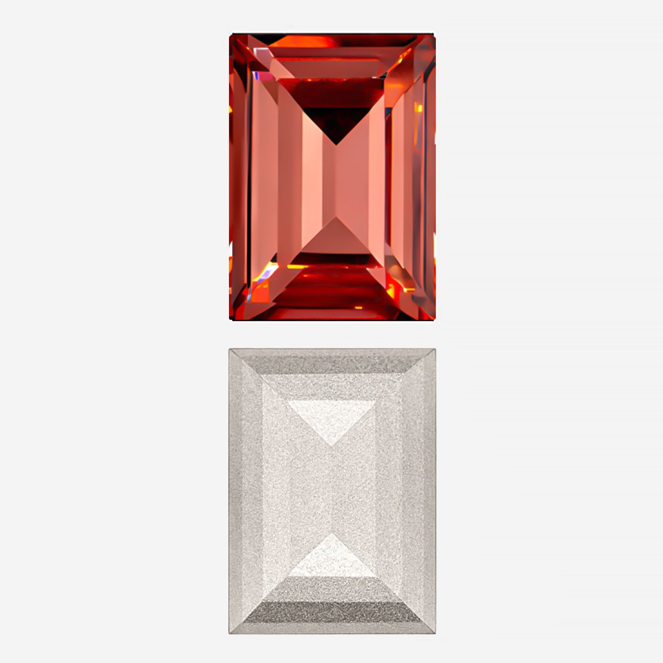 Кристалл Прямоугольник (Step Cut Fancy Stone), оттенок "Падпараджа"/"Padparadsha", 18*13мм
