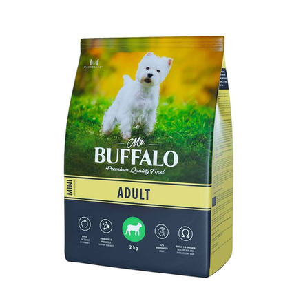 Mr.Buffalo 2кг Adult Mini Сухой корм для взрослых собак малых пород Ягненок