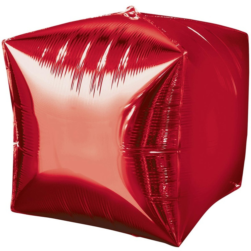 Фольгированная фигура, 3D Куб 15"/38СМ Металлик Red